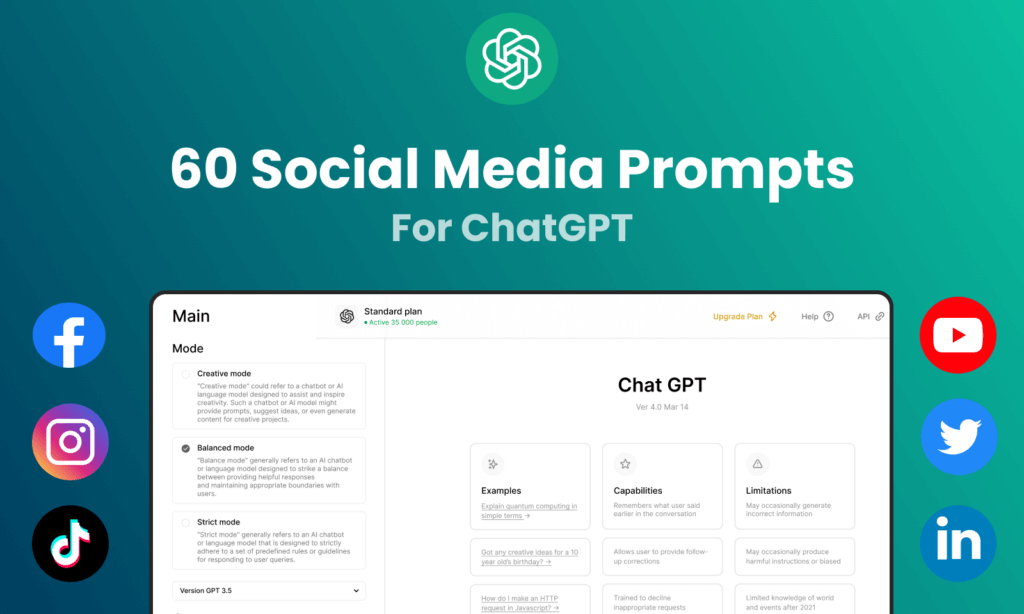 60 Social Media Prompts to Use with ChatGPT